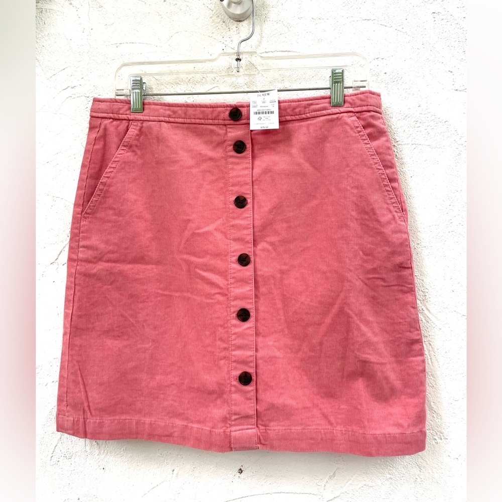 NWT J. Crew Button-Front Corduroy Women's Skirt Size 8